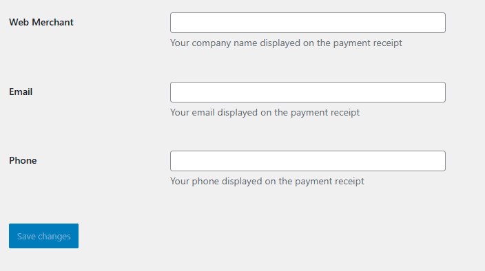Business Information (Displayed on Receipt)