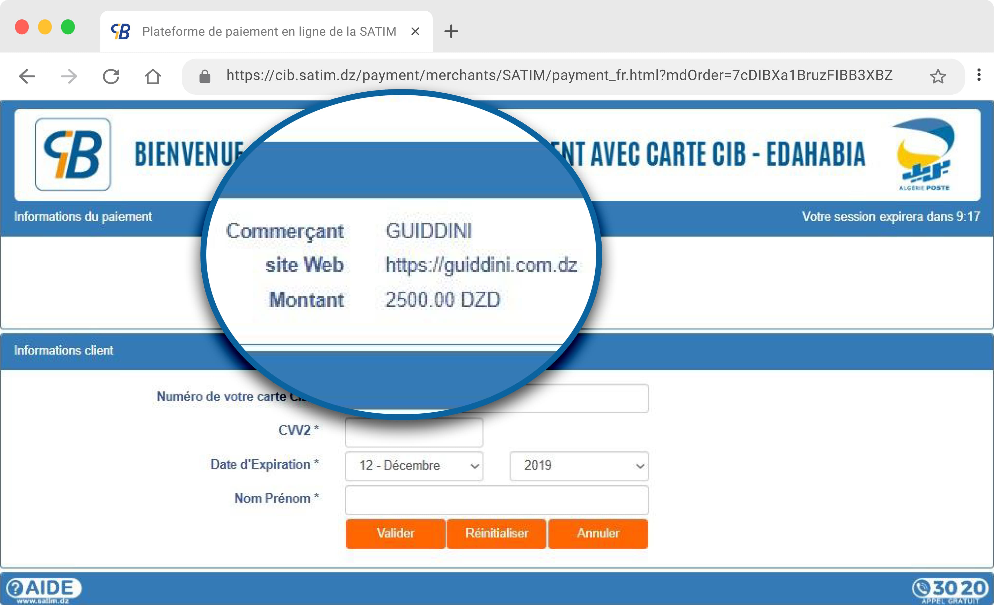 Payment page